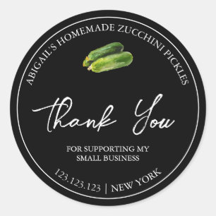 Simple Homemade Zucchini Pickle Thank You Label