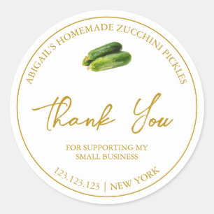 Simple Homemade Zucchini Pickle Thank You Label