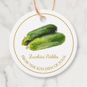 Simple Homemade Zucchini Pickles Hang Tag