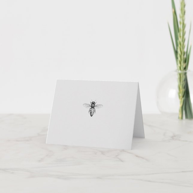 Simple Honey Bee, natural blank card (Front)