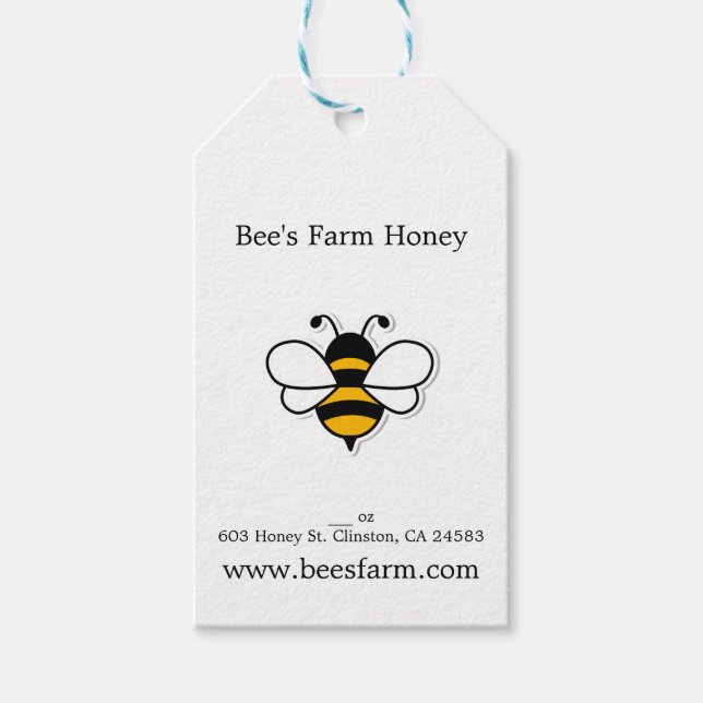 Simple Honey Farm Business Gift Tags (Front)