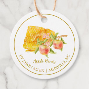Simple Honeycomb Apple Infused Honey Hang Tag