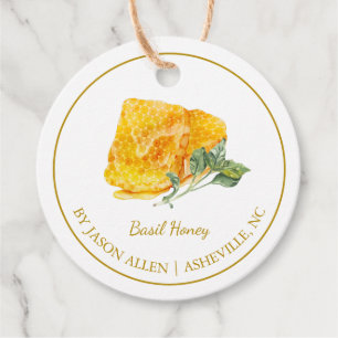 Simple Honeycomb Basil Infused Honey Hang Tag