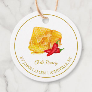 Simple Honeycomb Chili Infused Honey Hang Tag