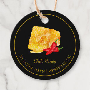 Simple Honeycomb Chilli Infused Honey Hang Tag