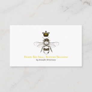Simple Honeycomb Crown Queen Bee Business Card