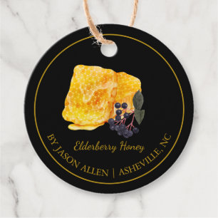 Simple Honeycomb Elderberry Infused Honey Hang Tag