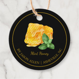 Simple Honeycomb Mint Infused Honey Hang Tag