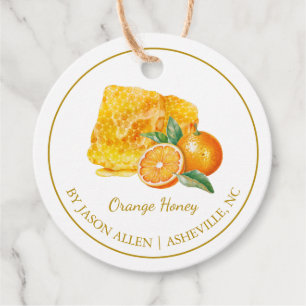 Simple Honeycomb Orange Infused Honey Hang Tag