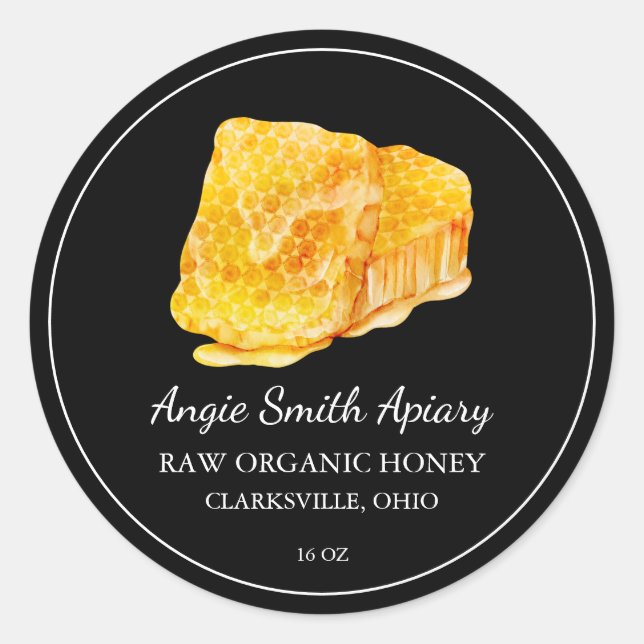 Simple Honeycomb Raw Honey Label (Front)