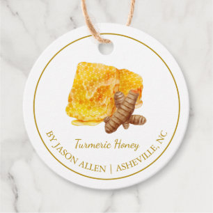 Simple Honeycomb Turmeric Infused Honey Hang Tag