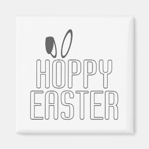 Simple Hoppy Easter Pun Typography Magnet