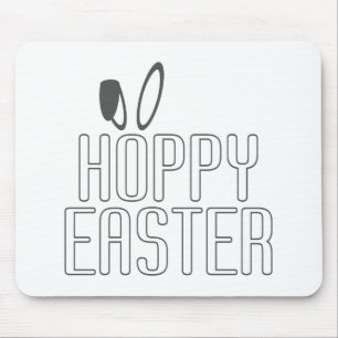 Simple Hoppy Easter Pun Typography   Mousepad