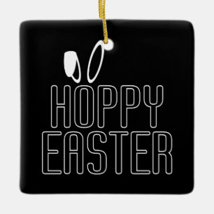 Simple Hoppy Easter Pun Typography Ornament