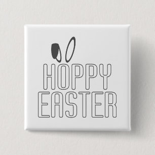 Simple Hoppy Easter Pun Typography   Pin Button