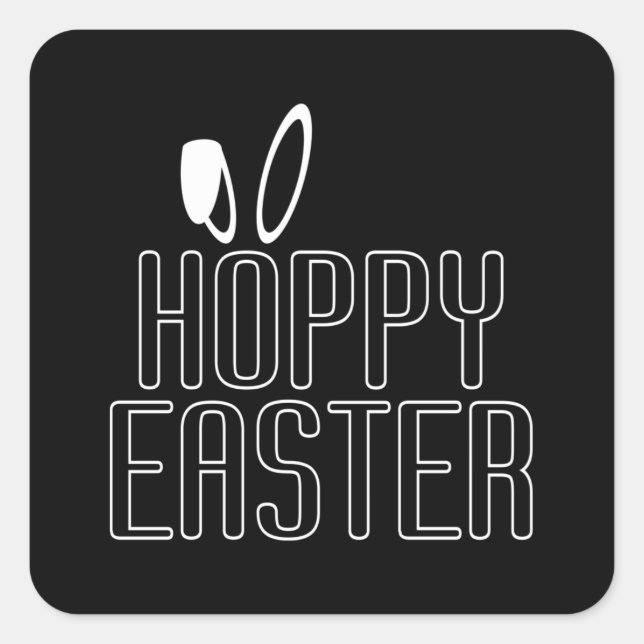 Simple Hoppy Easter Pun Typography | Sticker Seal (Front)