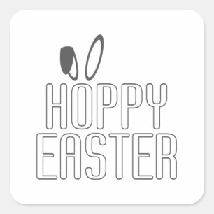 Simple Hoppy Easter Pun Typography   Sticker Seal
