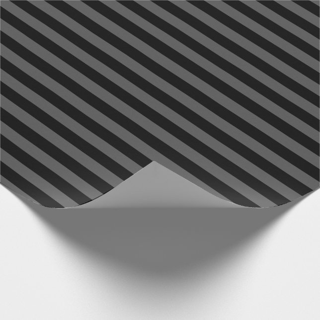 Simple horizontal stripes grey and black wrapping paper (Corner)