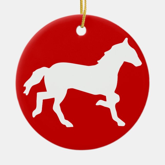 simple horse ceramic tree decoration (Front)