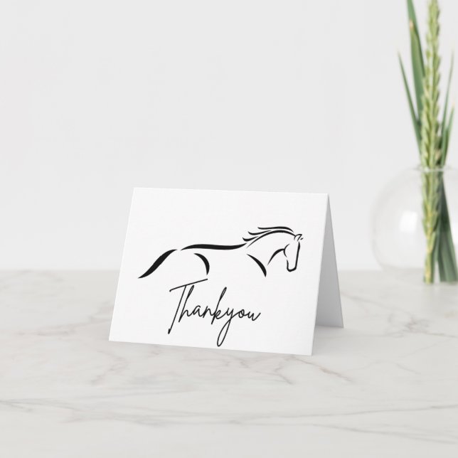 Simple Horse Design Thank you Card (Front)