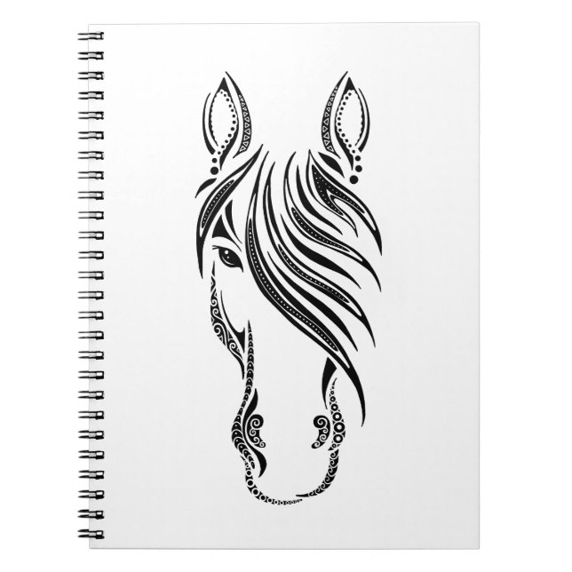 Simple Horse Face Design Notebook (Front)