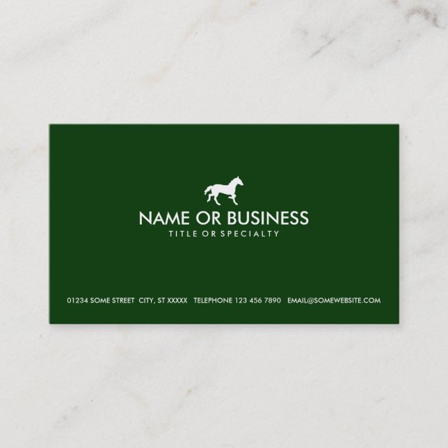 simple horse (green) business card (Front)