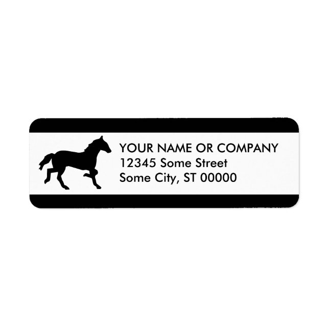 simple horse return address label (Front)