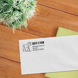 Simple Horse Return Address Rubber Stamp