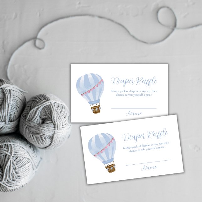Simple Hot Air Balloon Diaper Raffle Baby Shower Enclosure Card (Simple Hot Air Balloon Diaper Raffle Baby Shower Enclosure Card)