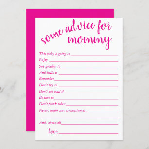 Simple Hot Pink Advice Magenta Keepsake Card