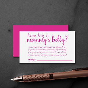 Simple Hot Pink Game   How Big is Mommys Belly Enclosure Card