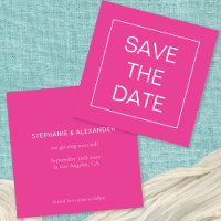 Simple Hot Pink Line Border Wedding Square