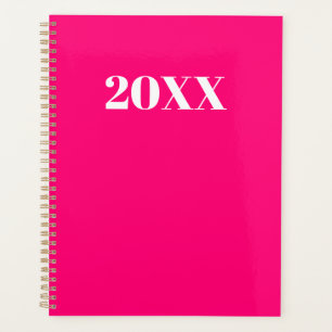 Simple hot pink modern typography year monogram planner
