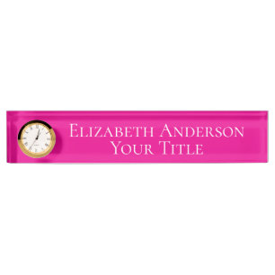 Simple Hot Pink Name Plate