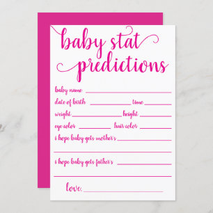 Simple Hot Pink Prediction Magenta Keepsake Card
