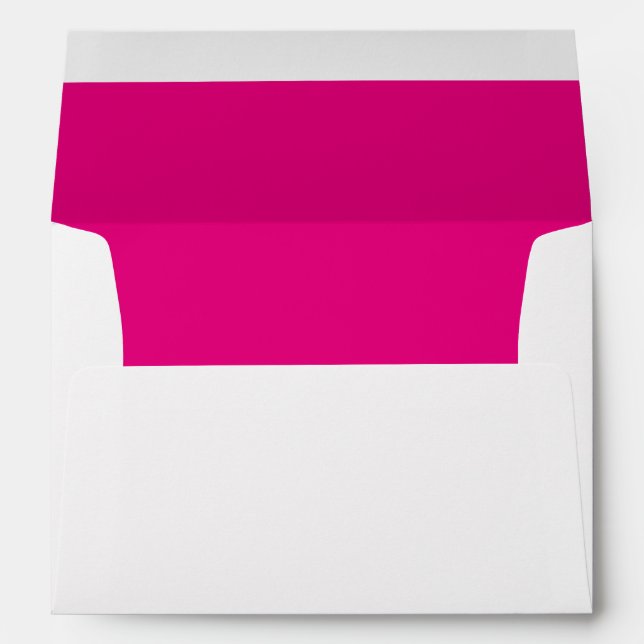 Simple Hot Pink Return Address  Envelope (Back (Bottom))