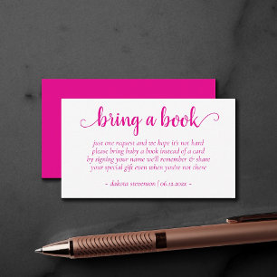 Simple Hot Pink Shower   Magenta Bring a Book Enclosure Card