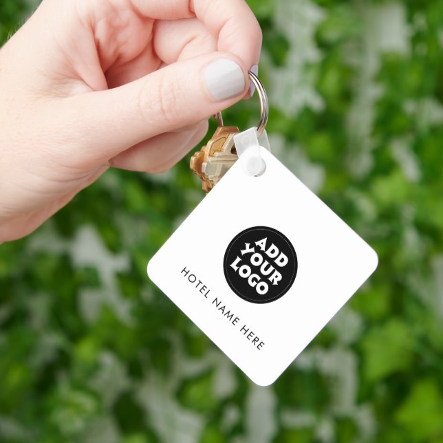 Simple Hotel Logo and Name  Key Ring (Hand)