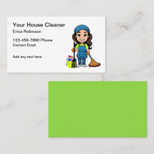 Simple House Cleaning Cute Business Cards 
