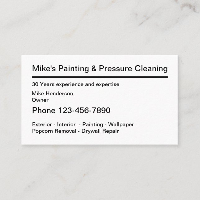 Simple House Painter Professional Design Business Card (Front)