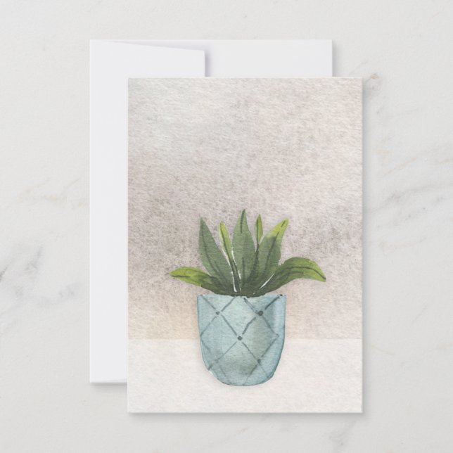 Simple Houseplant Blank Greeting Card (Front)
