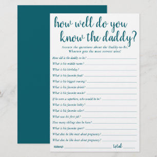 Simple How Well Do You Know Daddy Teal Keepsake
