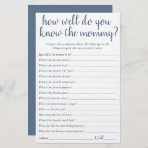 Simple How Well You Know Mummy   Dusty Blue Card
