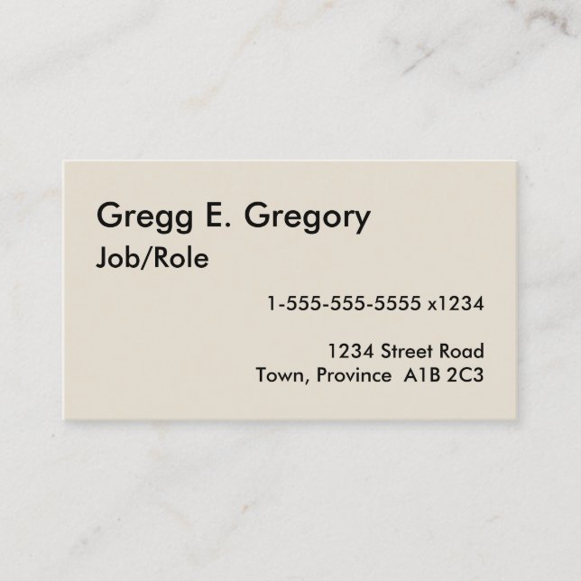 Simple, Humble, and Mini Business Card (Front)