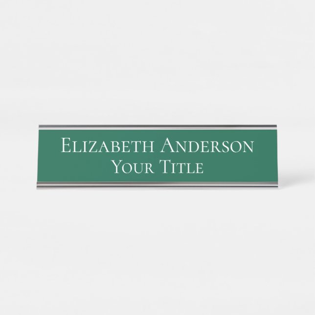 Simple Hunter Green Name Plate (Front)