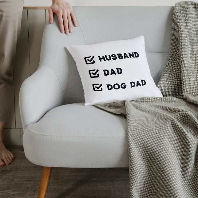 Simple Husband Dad Dog Dad Checkmark Cushion (Creator Uploaded)