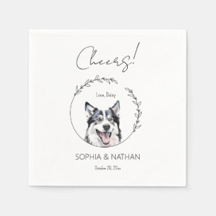 Simple Husky Dog Wedding Cocktail Napkins