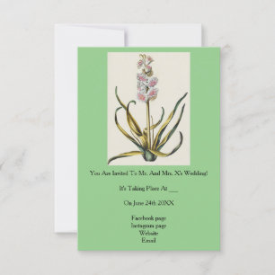 Simple hyacinth flower drawing wedding invitation