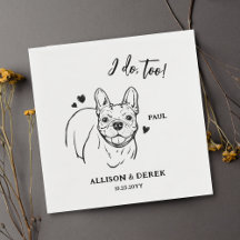 Simple I Do Too Dog French Bulldog Drawing Wedding