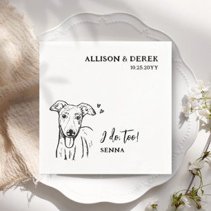 Simple I Do Too Dog Whippet Drawing  Wedding Napkin